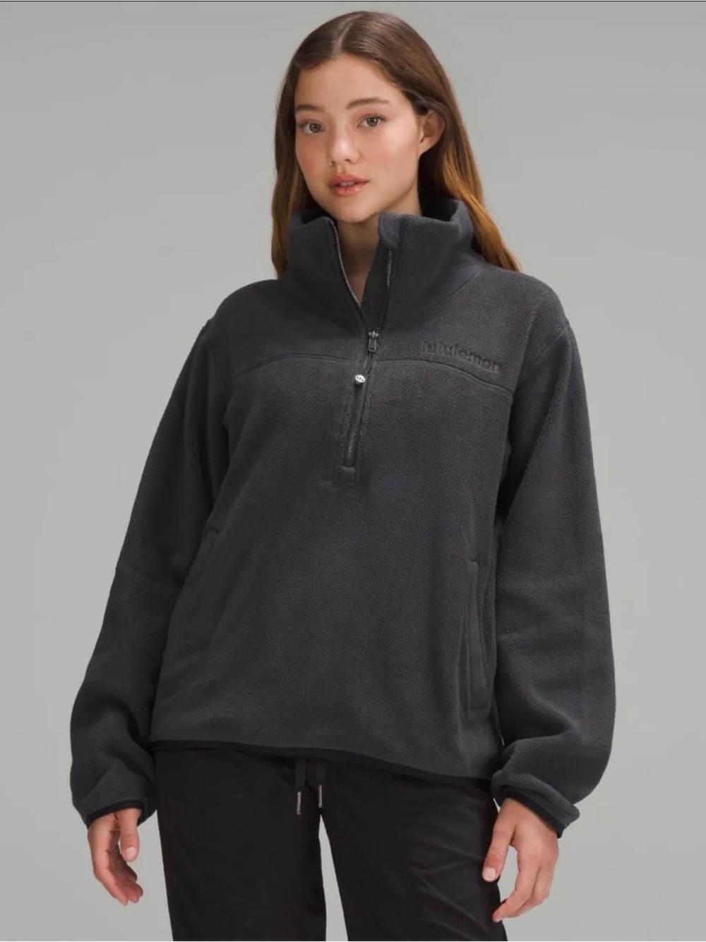 Lululemon Half-Zip Fleece Pullover/ Blacl Night